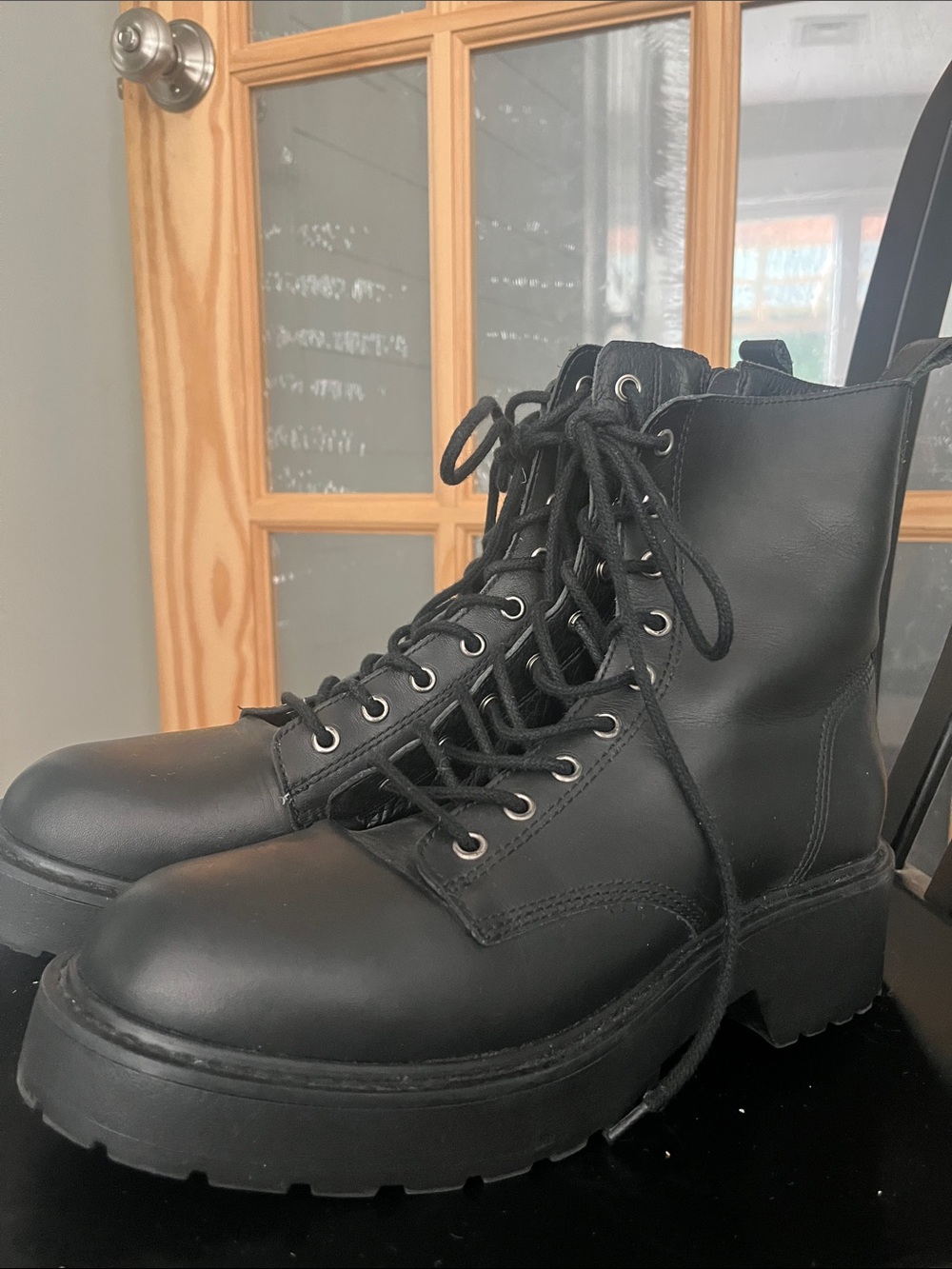 Steve Madden Tornado Combat Boots black size 10 genuine leather - Picture 6 of 13